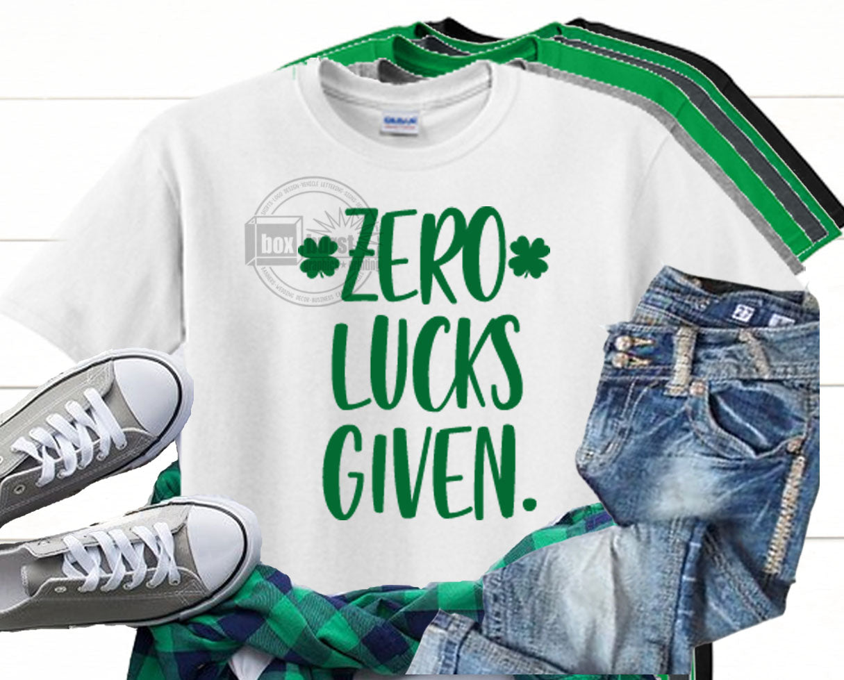 Zero Lucks Given Adult St. Patricks day tee