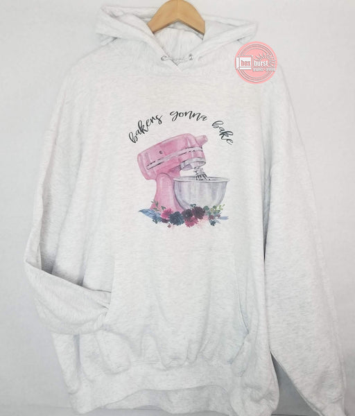 Bakers Gonna Bake Hoodie, Baking Mixer hoodie, Baking gifts, gifts for bakers, just beat it, baking floral hoodie
