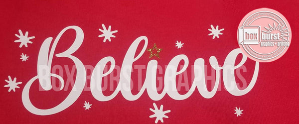 Believe unisex crew neck sweatshirt w/ a sparkle star