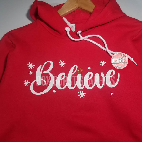 Believe unisex soft bella hoodie w/ a sparkle star