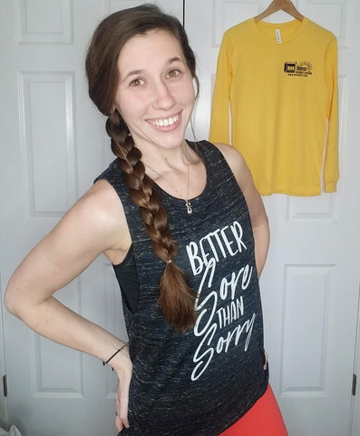 Better Sore than Sorry women's flowy muscle tank