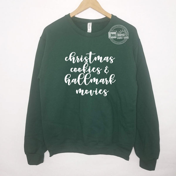Christmas Cookies and hallmark movies unisex crew neck sweater