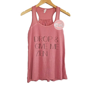 Drop and give me zen ink print yoga racer back tank
