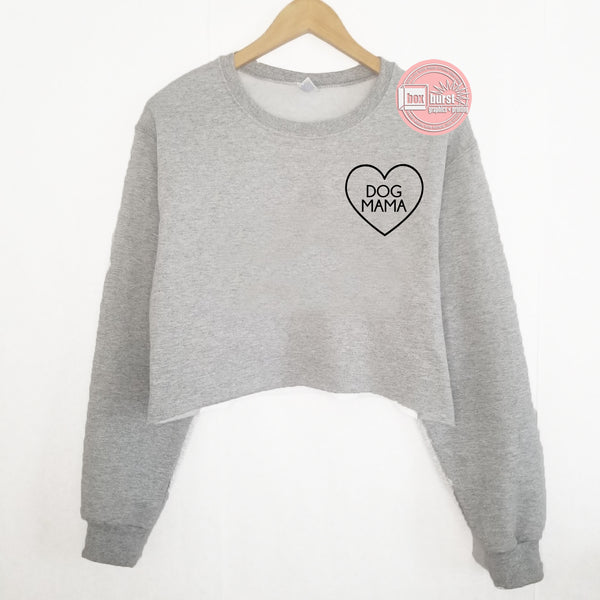 Dog Mama heart sweater crop or regular