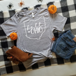 Fall in OHIO  Adult Bella canvas tee - athletic heather