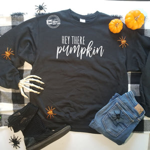 Hey there pumpkin adult fleece crew neck sweater