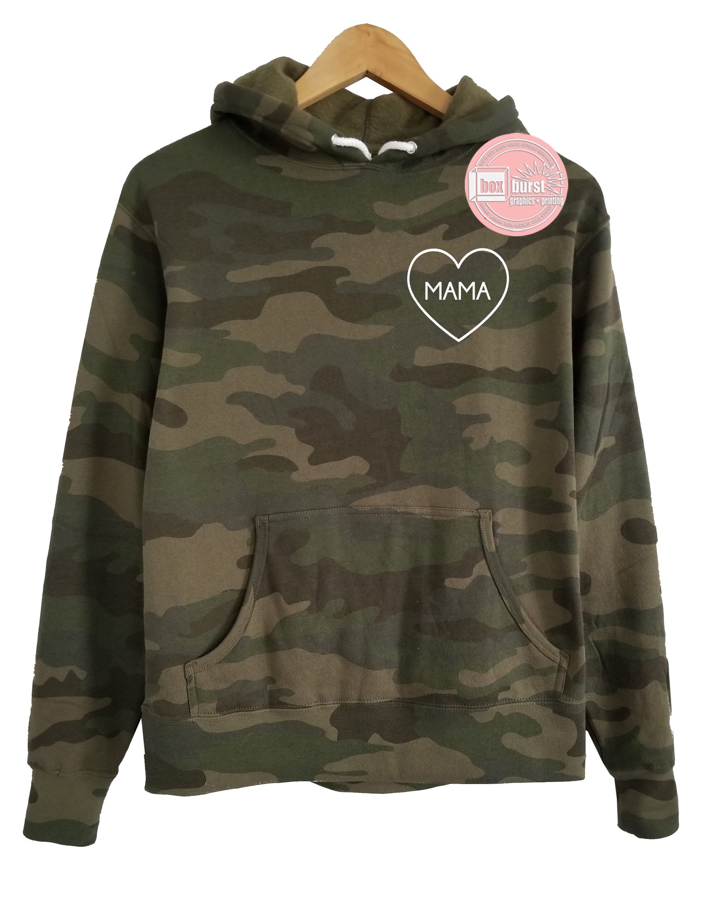 Mama Heart unisex Camo Hoodie