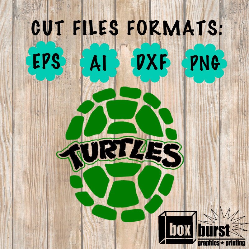 Ninja Turtles Cuttable File Decal Sticker Cut Cricuit cutters in EPS ai DXF + PNG format Cuttable vinyl cut files Studio Draw Flexi Design