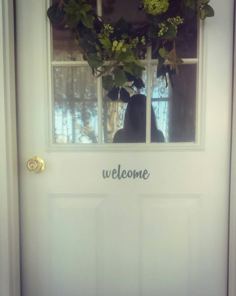 Welcome front door decal sticker cute decal sticker die cut decal with FREE bonus decal