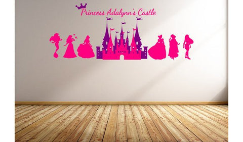 Extra Large Princess Castle Bedroom Decal Wall Decal Disney Princess Special Order Snow white Belle Ariel Cinderella decals room decals