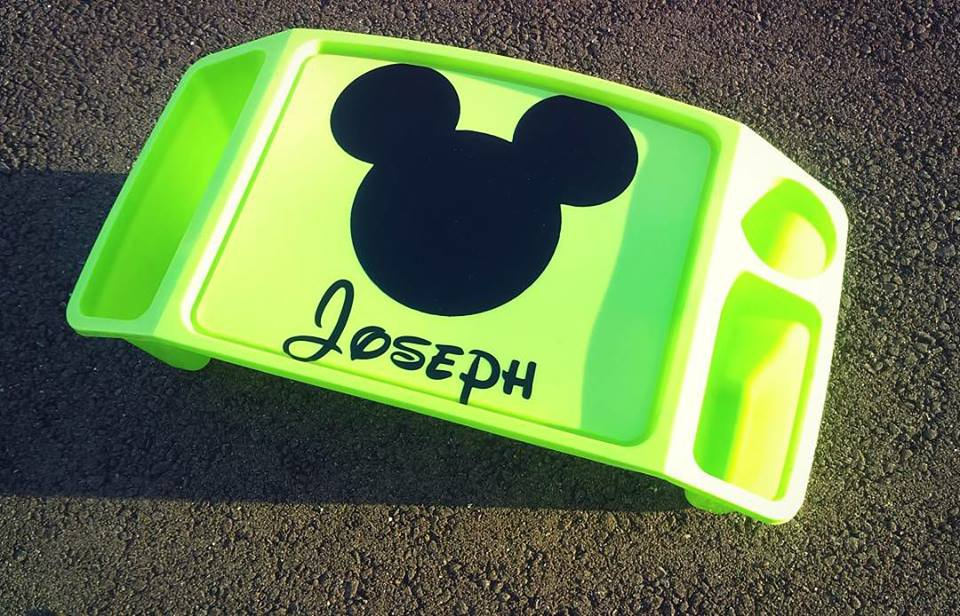 Boys Snack activity tray Mickey Mouse personalized with your child's name decal sticker coloring tray