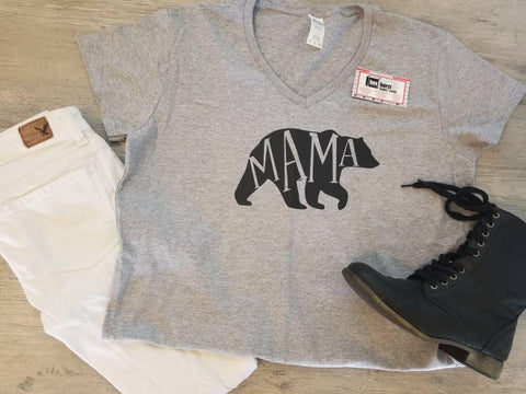 Mama Bear V neck Shirt mothers day shirt mommy and me shirts