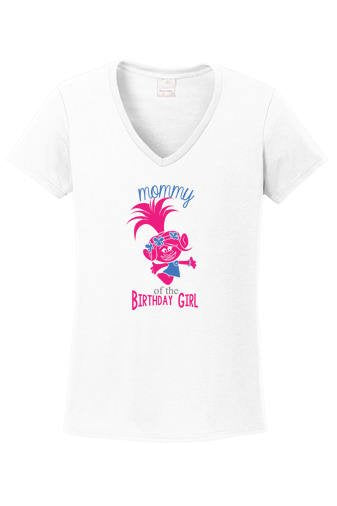 Birthday Trolls Mommy and Daddy of the Birthday Girl Shirts V neck and T shirt Adults Unisex