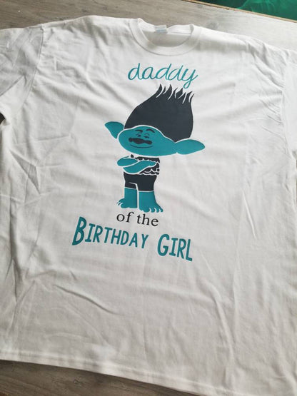 Birthday Trolls Mommy and Daddy of the Birthday Girl Shirts V neck and T shirt Adults Unisex