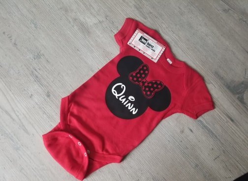 Minnie Mouse Baby Shower gift Onesie + Bib Options available!