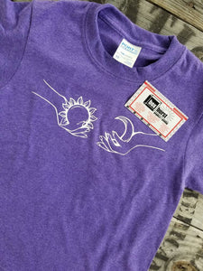 Sun and moon hippie youth children's shirt youth children t shirt