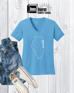 Illinois Roots Womens Shirt V NECK shirt