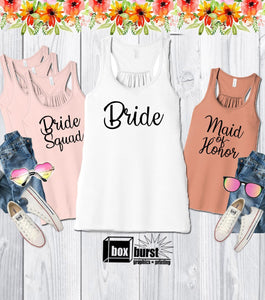Brides Squad Shirt | Maid of Honor | Bachelorette Party Shirt | Bridesmaid Shirt | Bachelorette Tank |