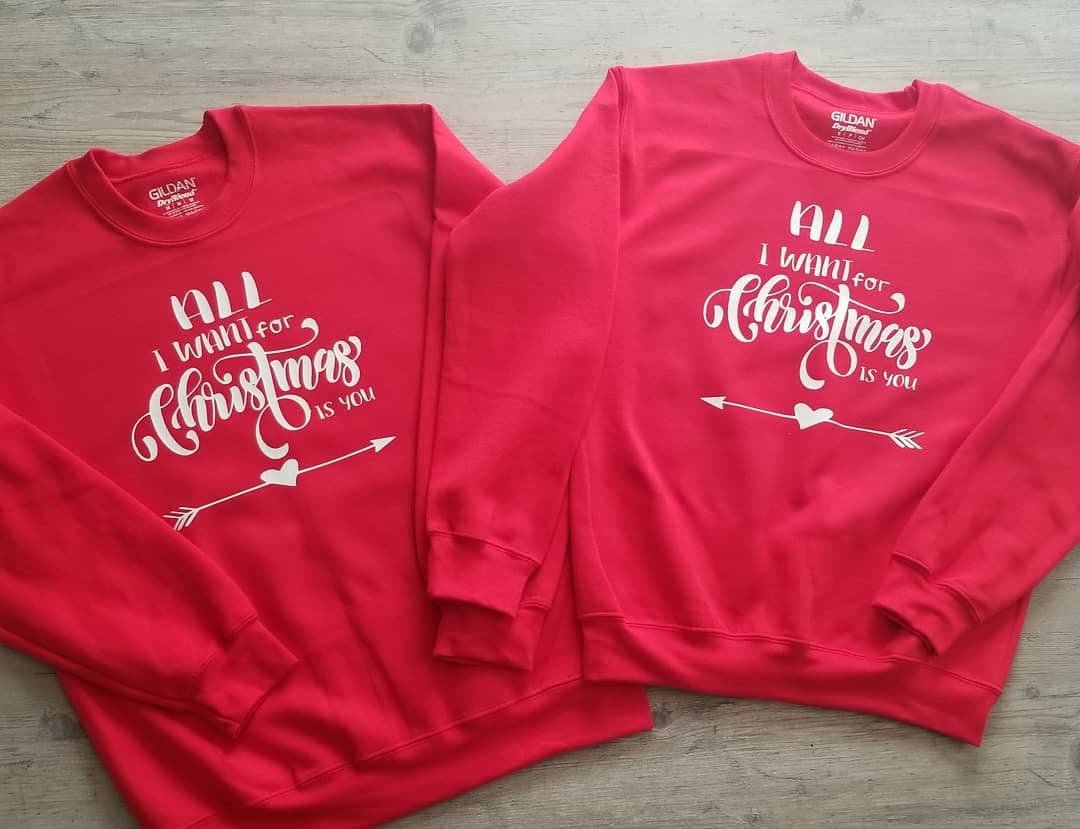 All I want for Christmas Is you | Matching Couple christmas sweaters |