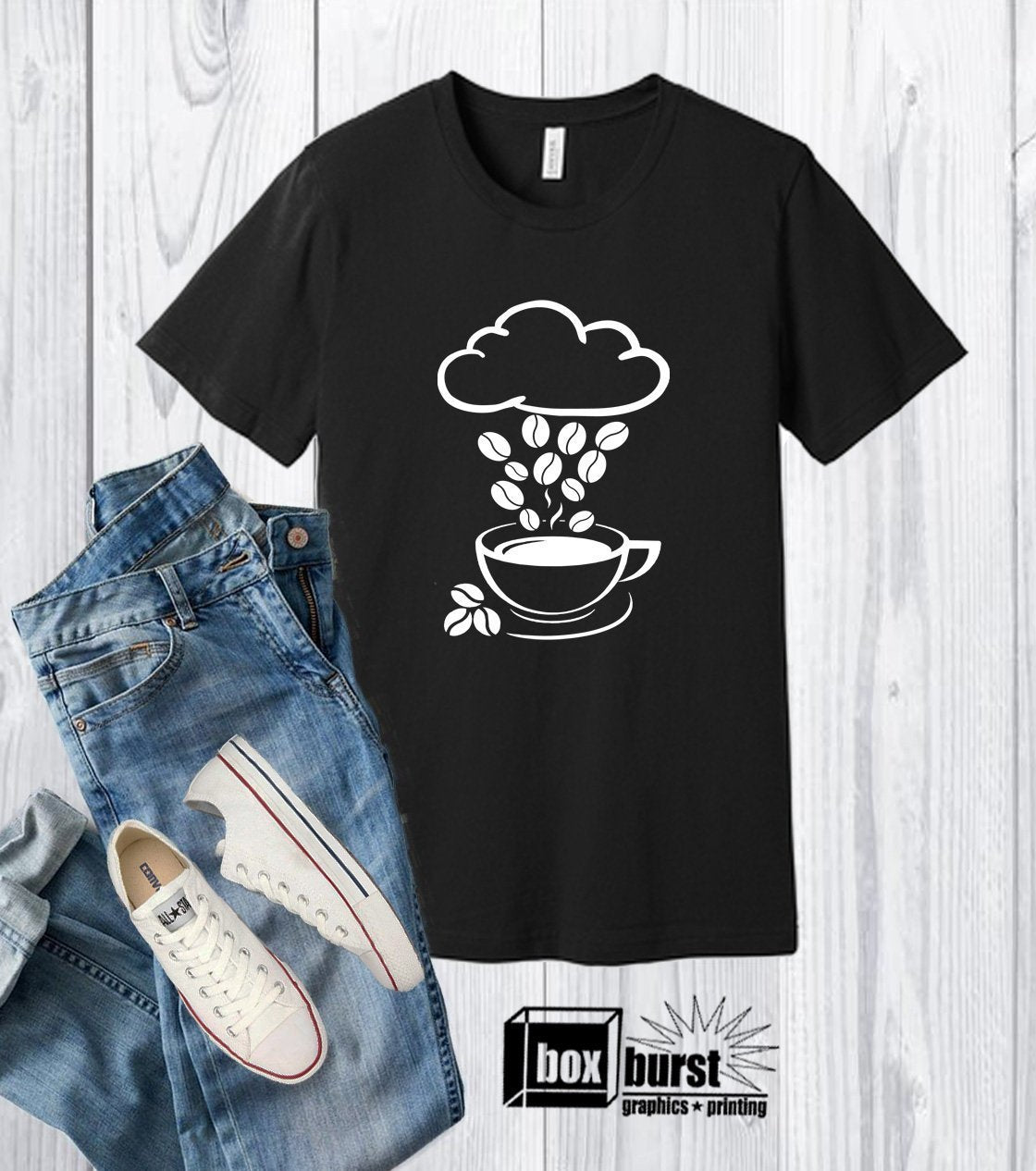 Coffee Shirts | Unisex Coffee Shirt | Coffee and Rain | Coffee and Rain Shirt | Coffee Hoodie | Fleece Hoodie | Rain Shirt