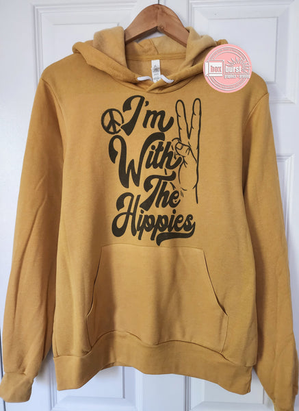 I'm with the hippies unisex soft bella hoodie ink print