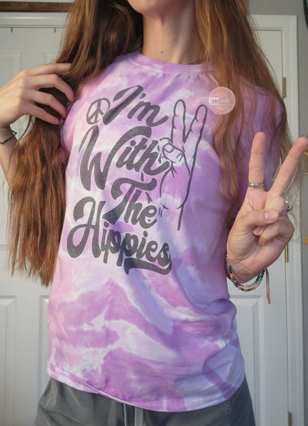 I'm with the Hippies Ink Printed Dreamy Tie Dye Tee unisex adult