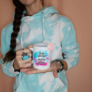 Less stress more flow 11 oz coffee mug 2 sided print