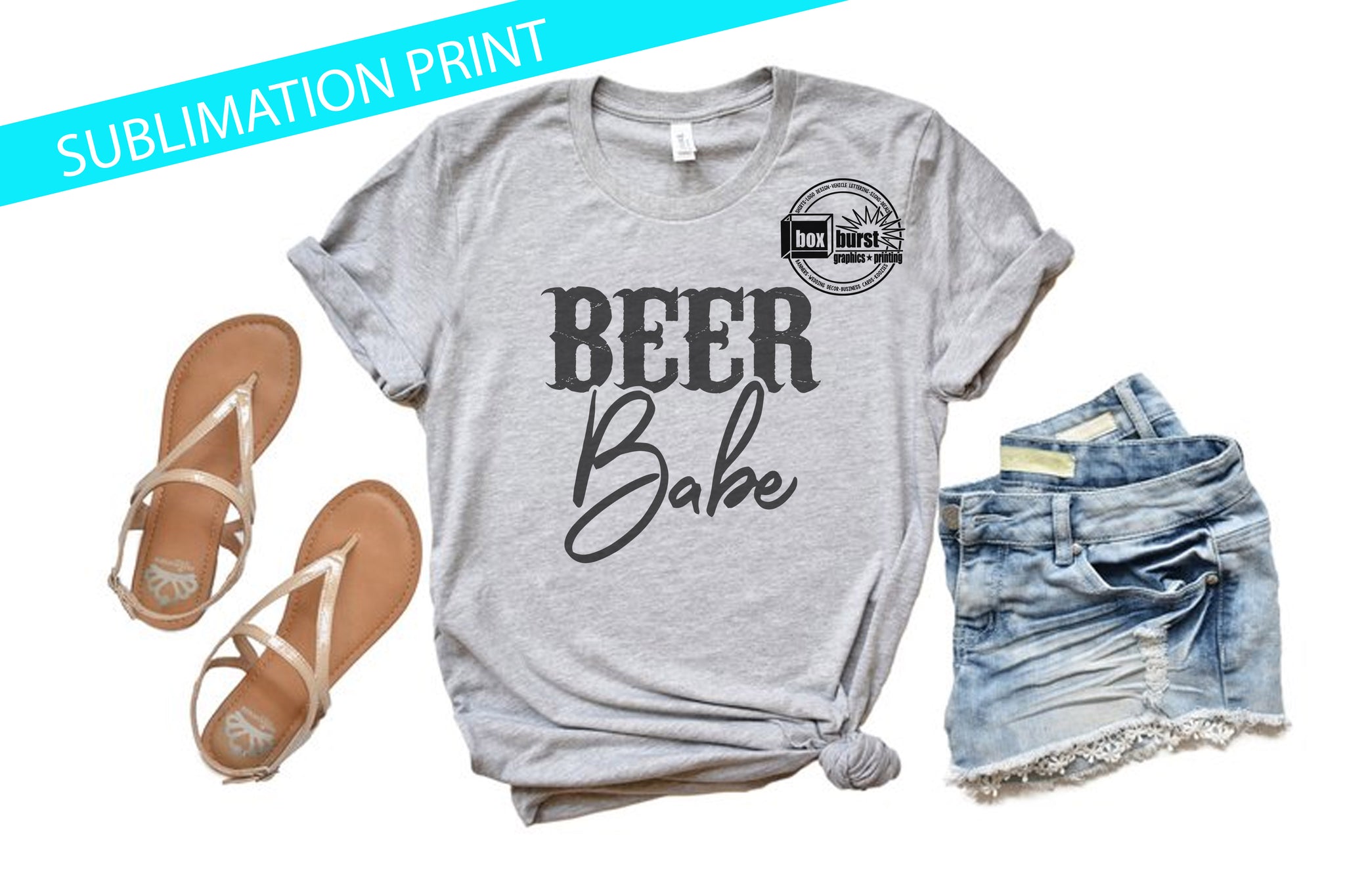 Beer babe unisex bella t shirt sublimation printing