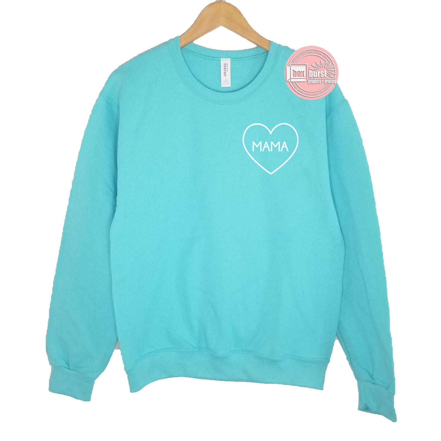 Mama heart sweater crop or regular