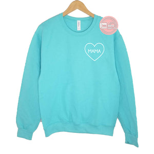 Mama heart sweater crop or regular