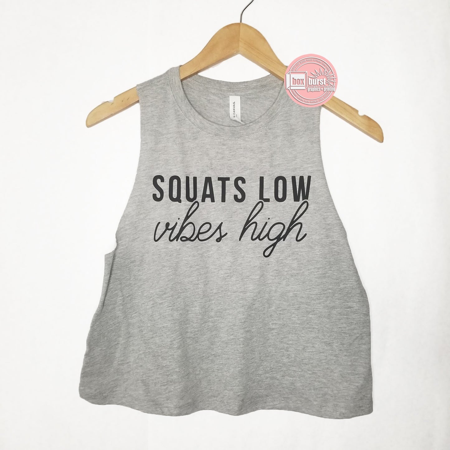 Squats low vibes high crop muscle tank