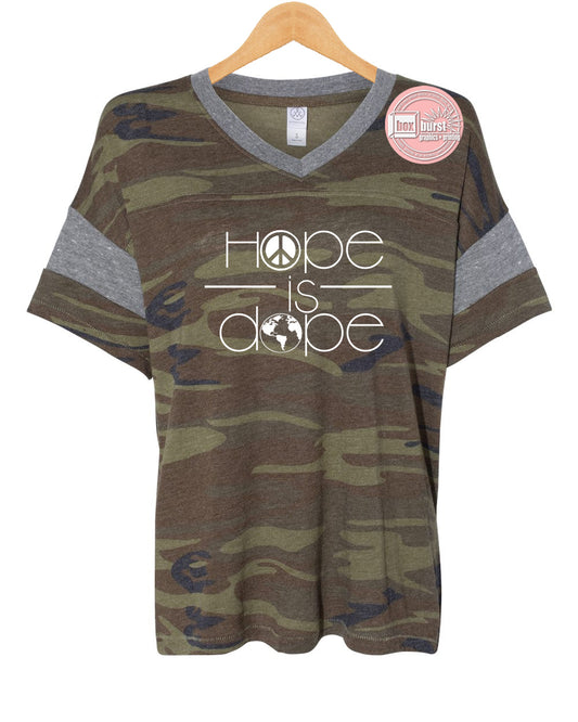 Hope is Dope Women's Jersey Powder Puff V-Neck Tee